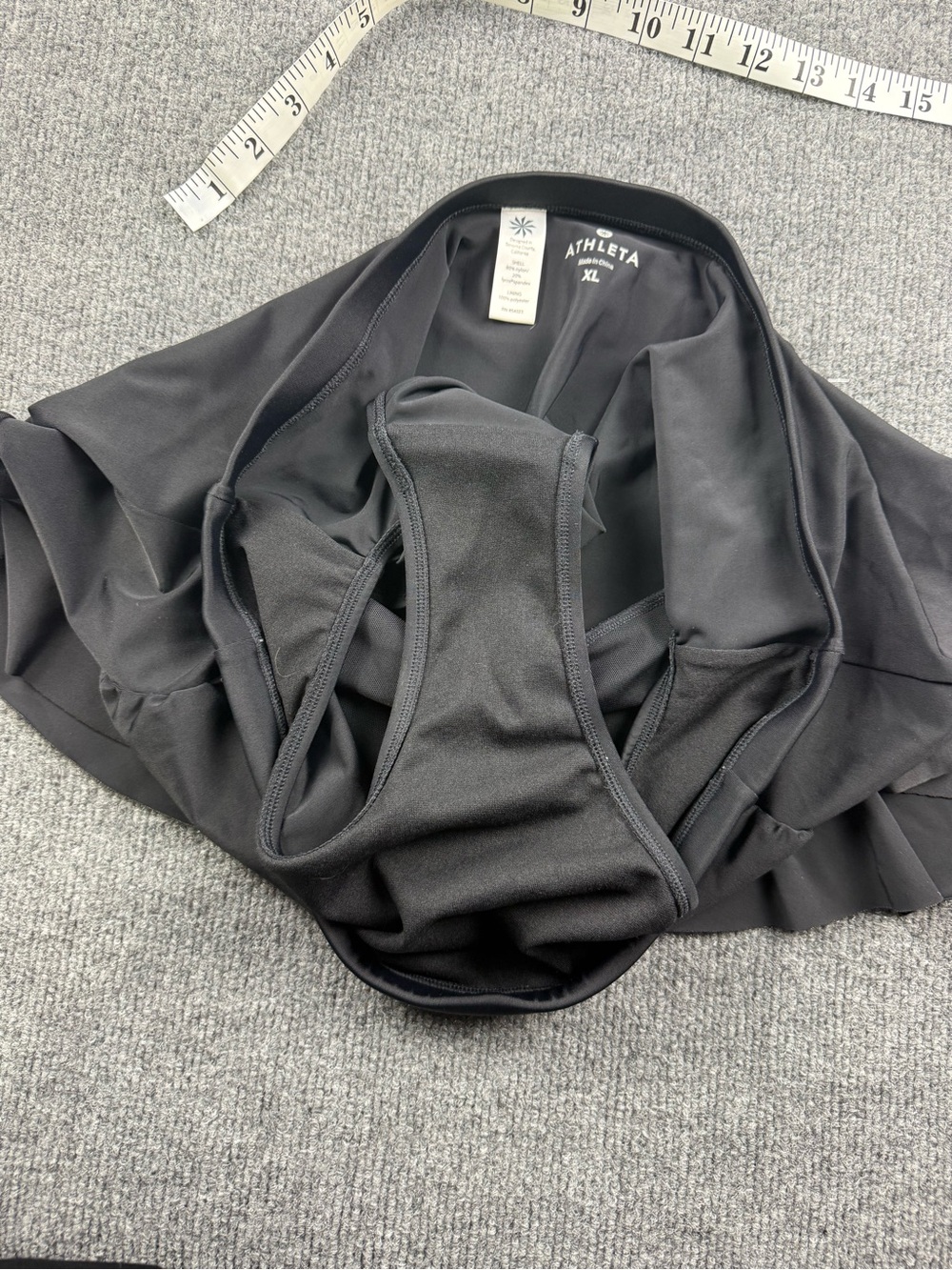 Athleta Black Ruffled Swim Skirt, Size XL - Picture 5 of 5